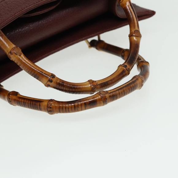 GUCCI Bamboo Hand Bag Leather Red 002 1186 0260 Auth ep4674 - Picture 7 of 16